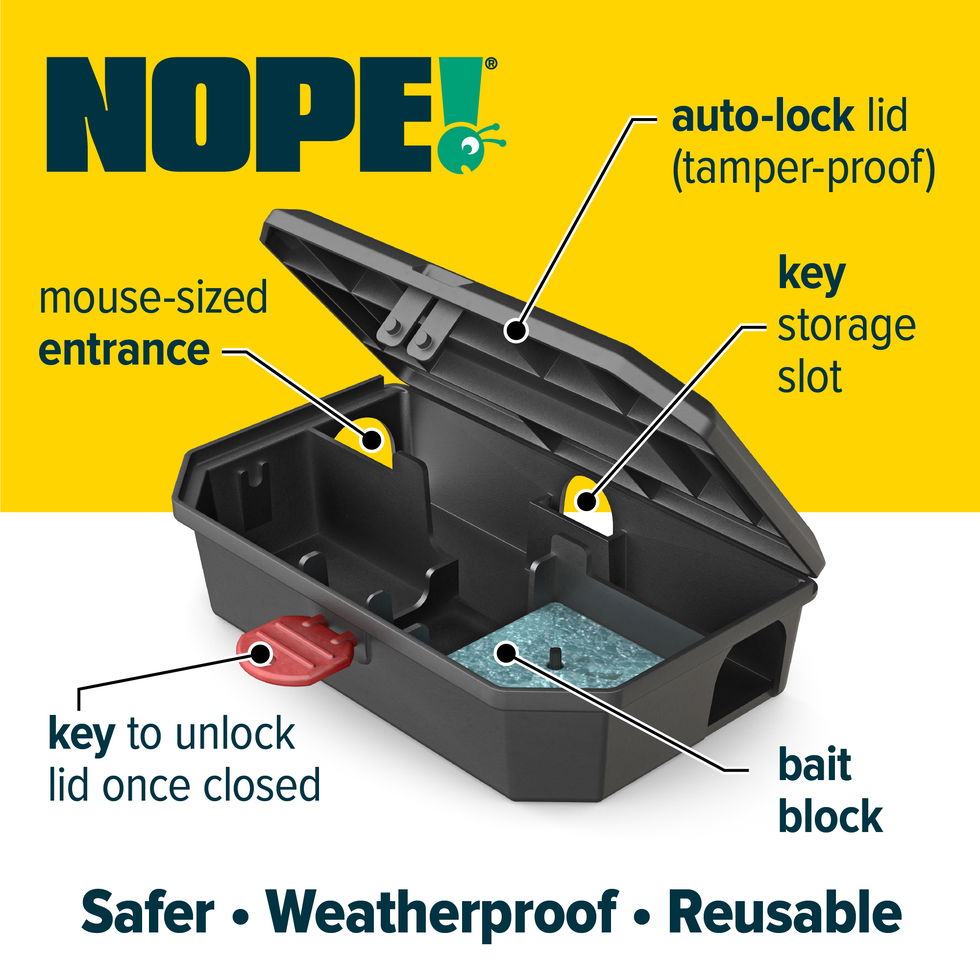 NOPE! Mouse Boxes are safe, weatherproof & reusable.