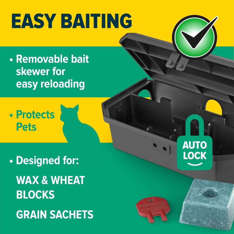 NOPE! Mouse boxes make baiting easy.