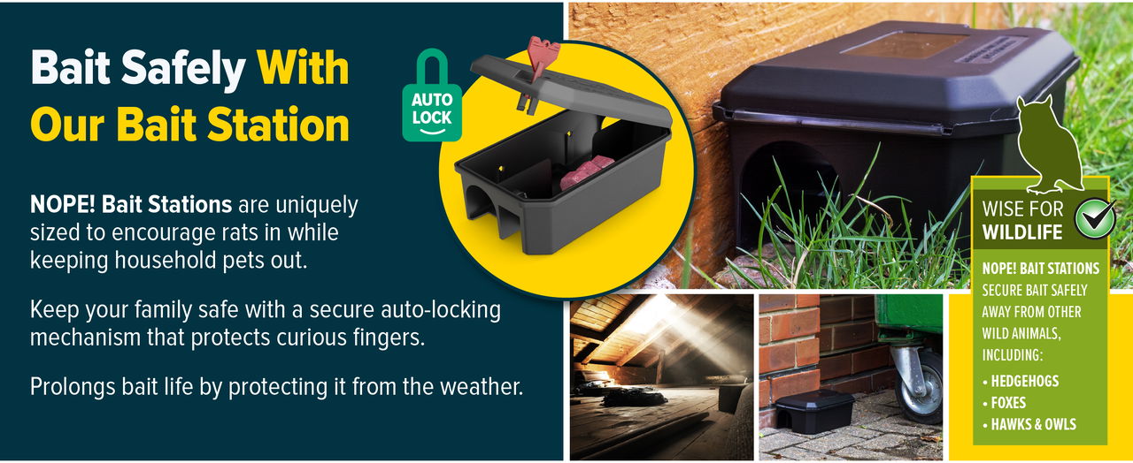 Bait safely with NOPE! Rat Boxes