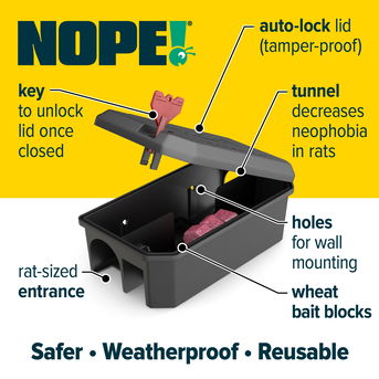 NOPE! Rat Boxes are safe, weatherproof and reusable.