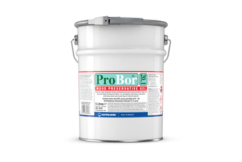 A 5 litres metal can of Probor 20.1 Wood Preservative Gel.