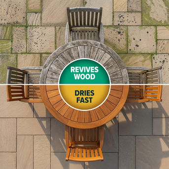 Roxil Top Oil 302 revives wood and dries fast.