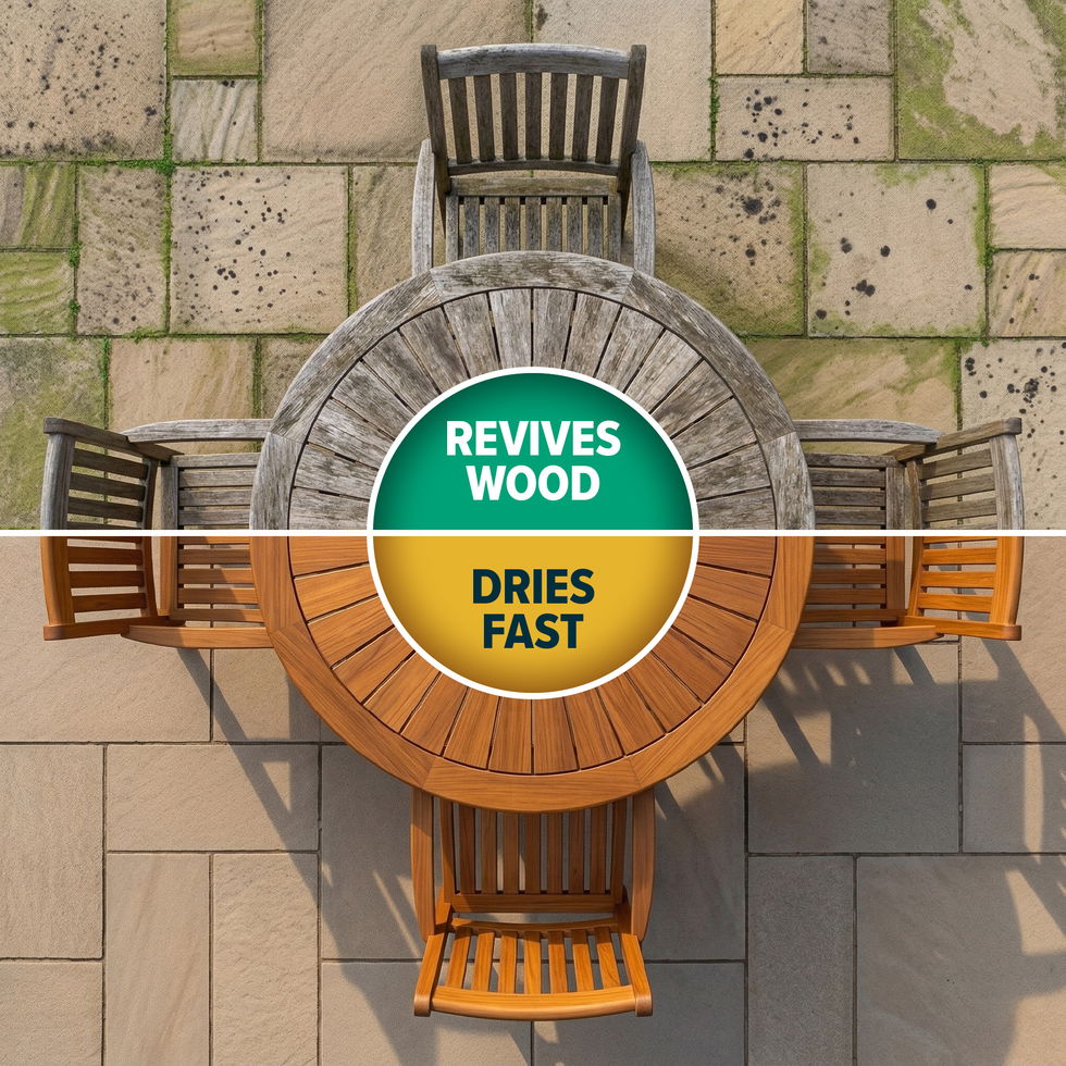 Roxil Top Oil 302 revives wood and dries fast.