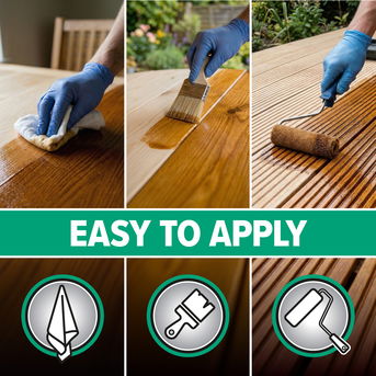 Easy to apply with a cloth, brush or roller.