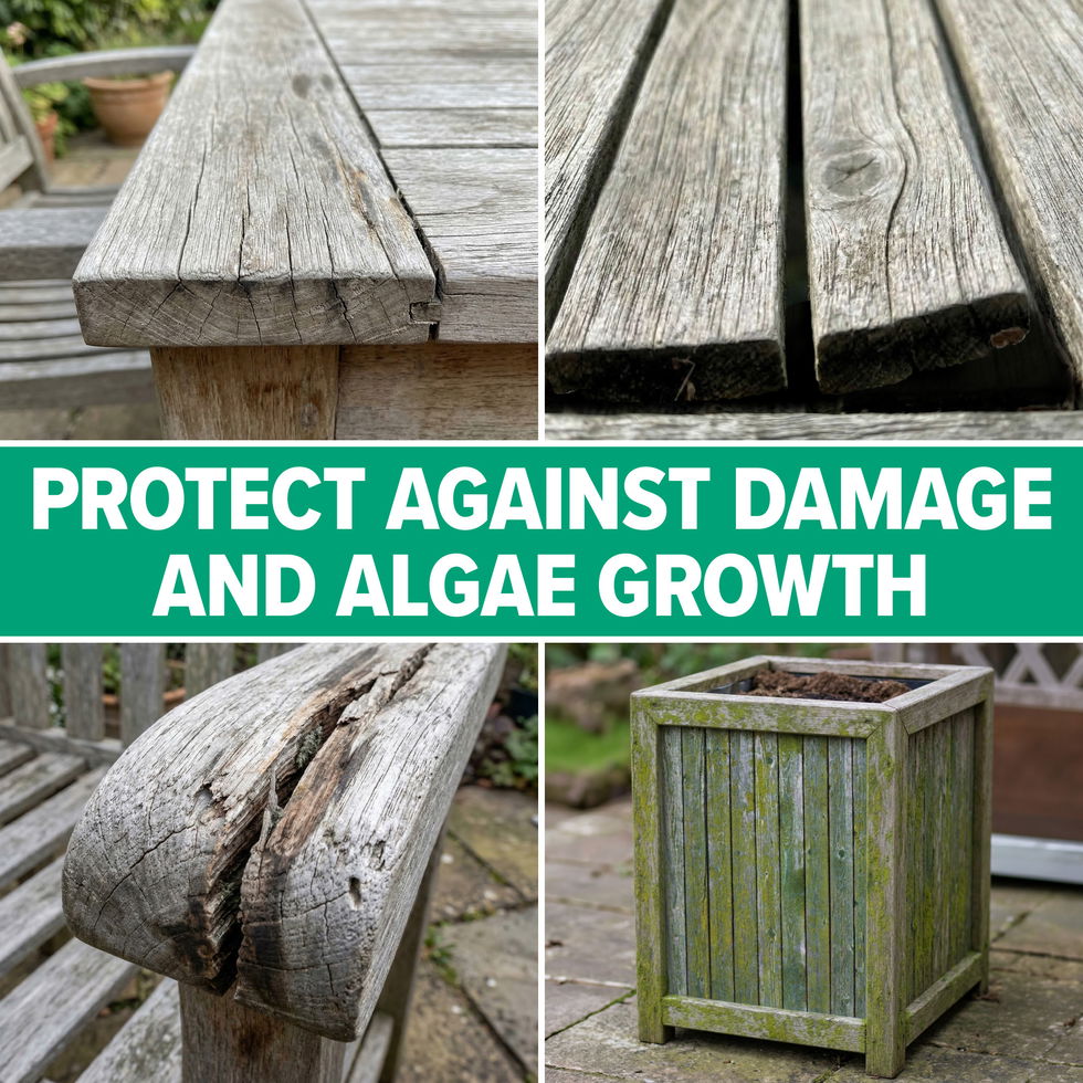 Protect against wood damage and algae growth with Roxil Top Oil 302.
