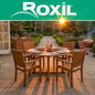 Garden chairs and table in the summer sun