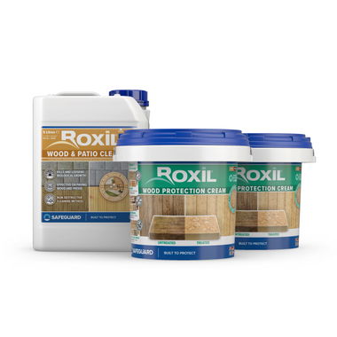 Roxil Wood Protection Cream x2 and Roxil 100 Wood and Patio Cleaner x1 pack
