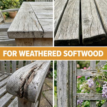 Roxil Wood Scrub Gel is for weathered softwood