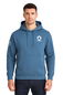 Phil the male model wears Safeguard Pullover Hoodie in Mindful Blue. White background.