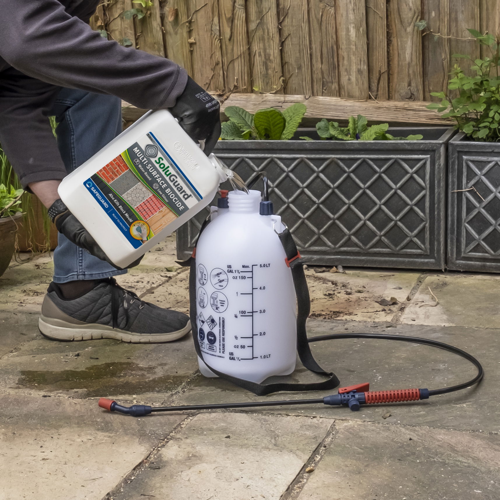 Step 2 SoluGuard Multi-Surface Biocide pouring square