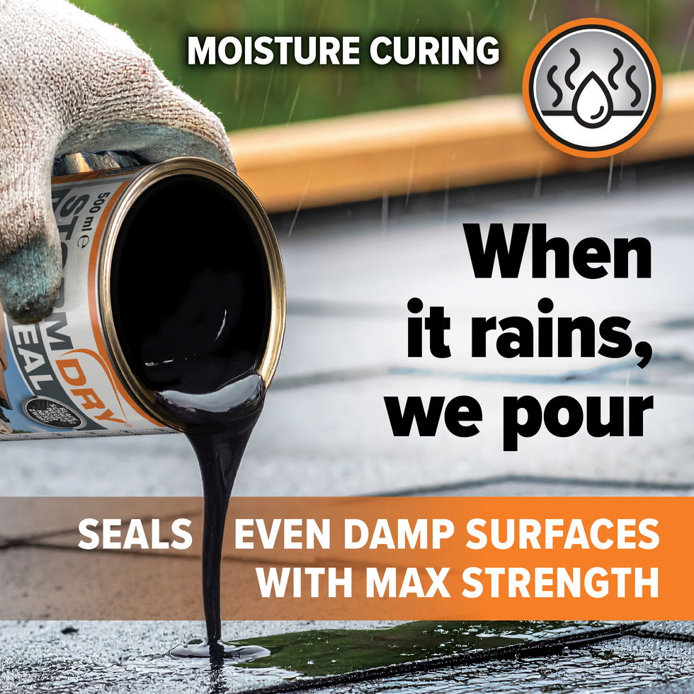 Stormdry Leak Seal is moisture curing
