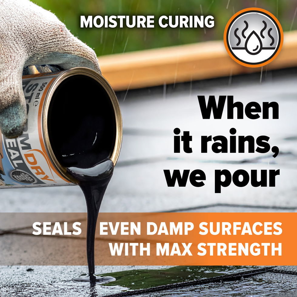 Stormdry Leak Seal is moisture curing