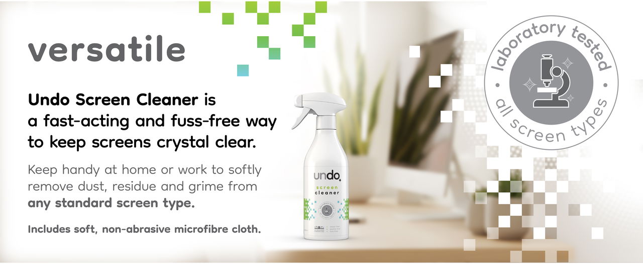 Undo Screen Cleaner is versatile. Great for most types of screen.