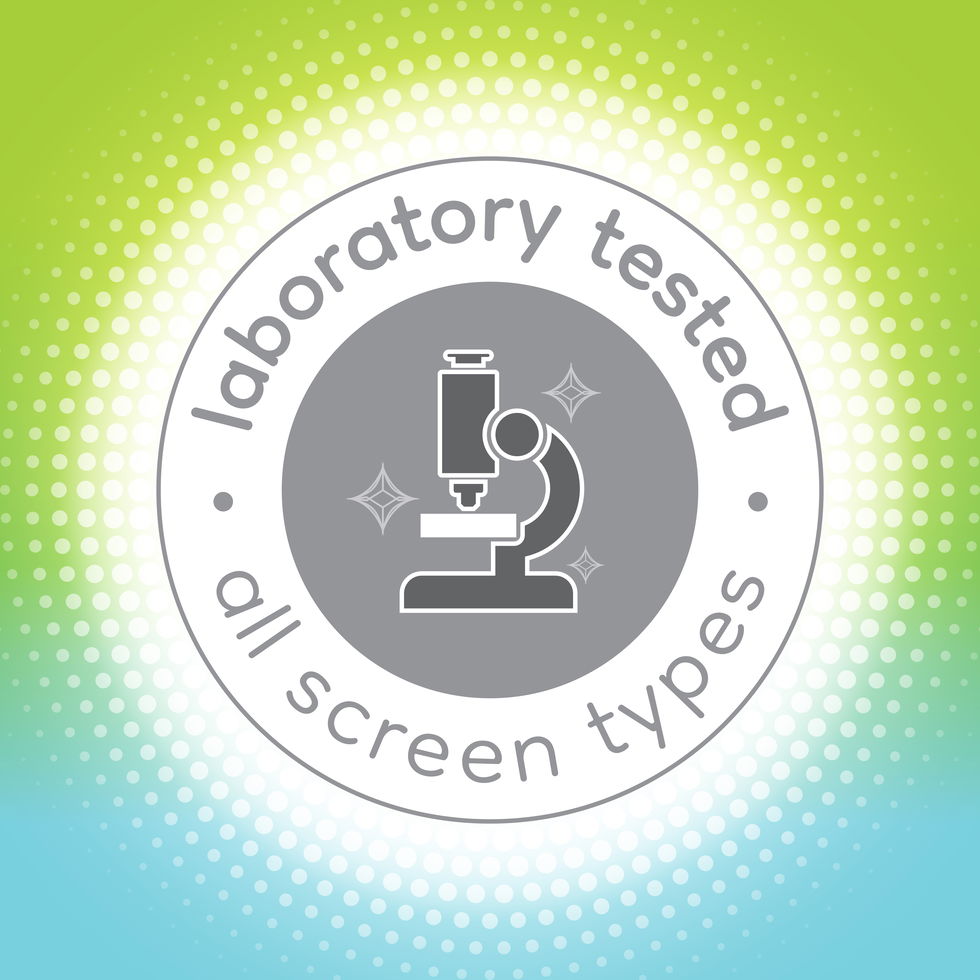 Laboratory tested on all screen types.