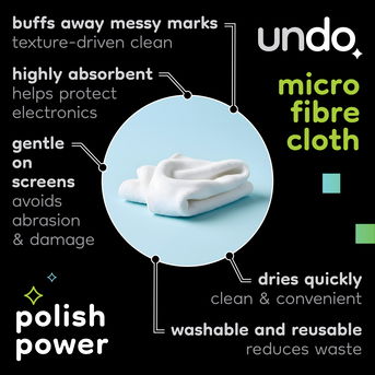 Undo microfibre cloth features