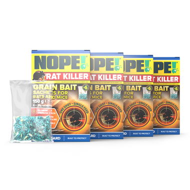 NOPE! Rodent Grain Bait Box 4-pack with Grain Bag